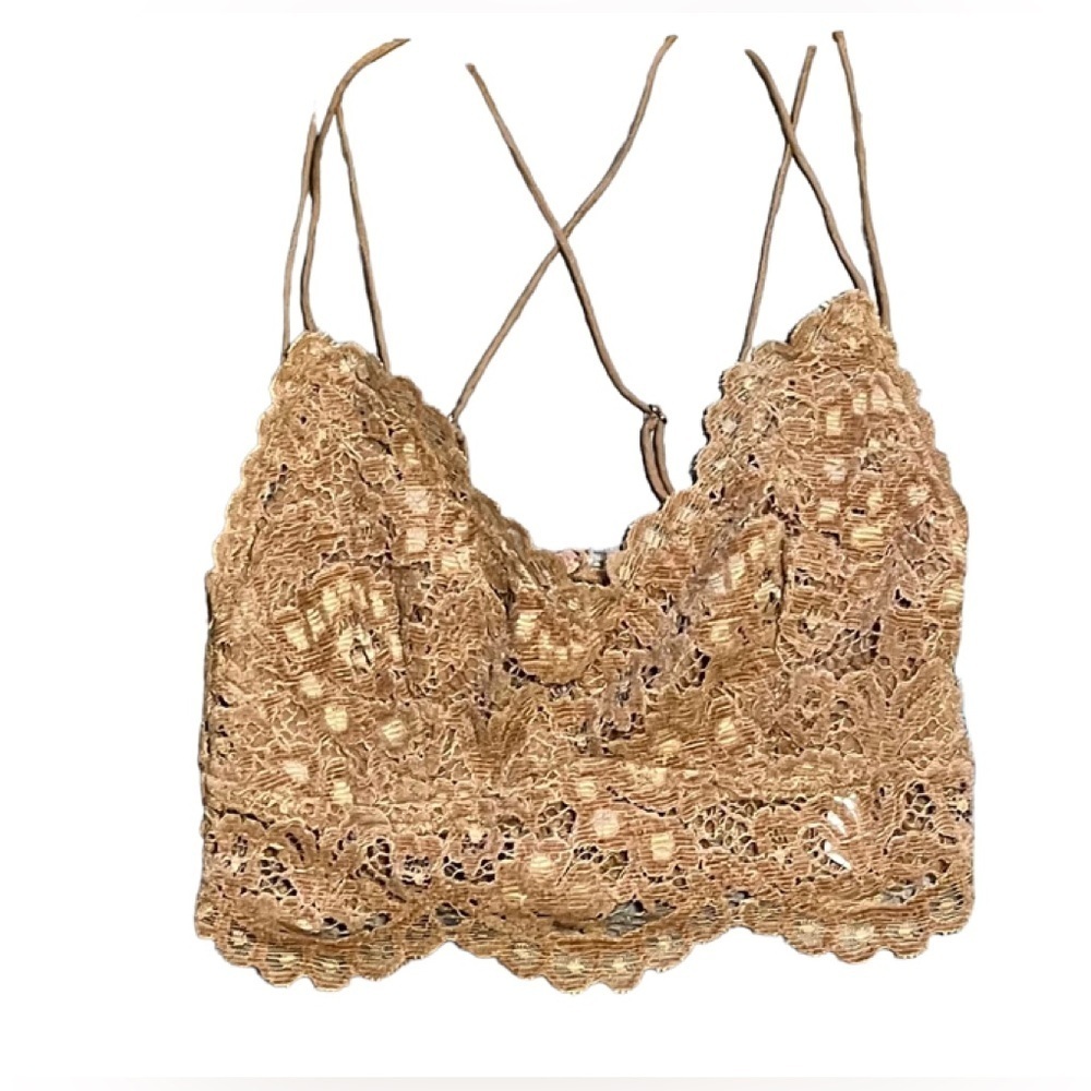FREE PEOPLE Intimately Celine Lace Bralette Burnt Caramel size XS NWT - Picture 4 of 16
